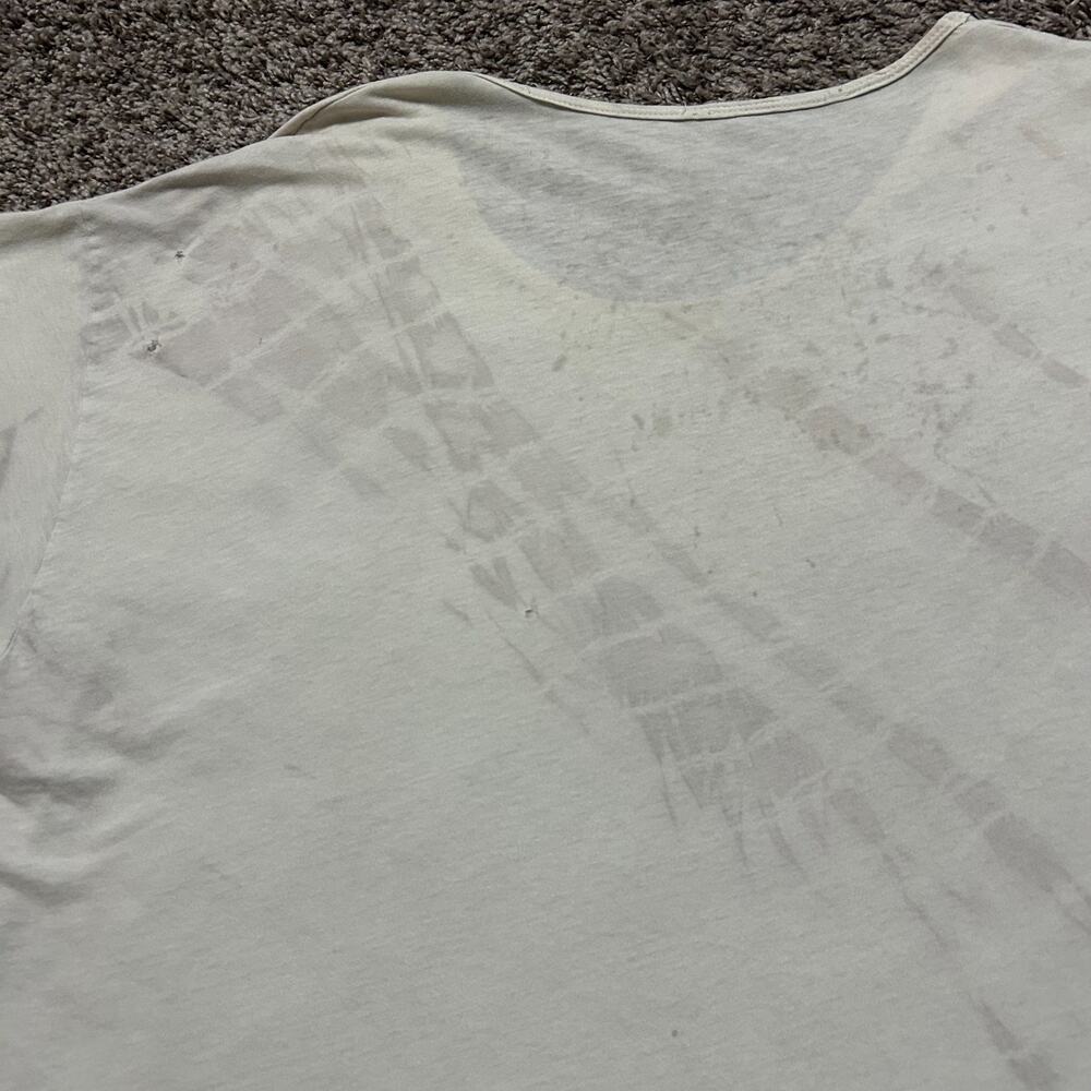 Vintage Thrashed Shirt Plain White Tee 90s y2k Minimalist Aesthetic OSFA Mens XL - Picture 10 of 14